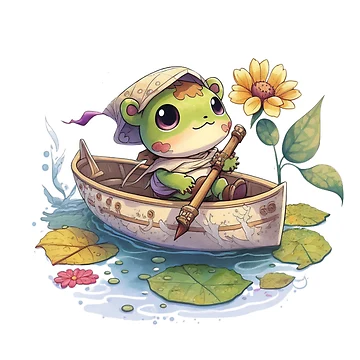 Artwork thumbnail, Frog Rower by Cute Critters Stickers
