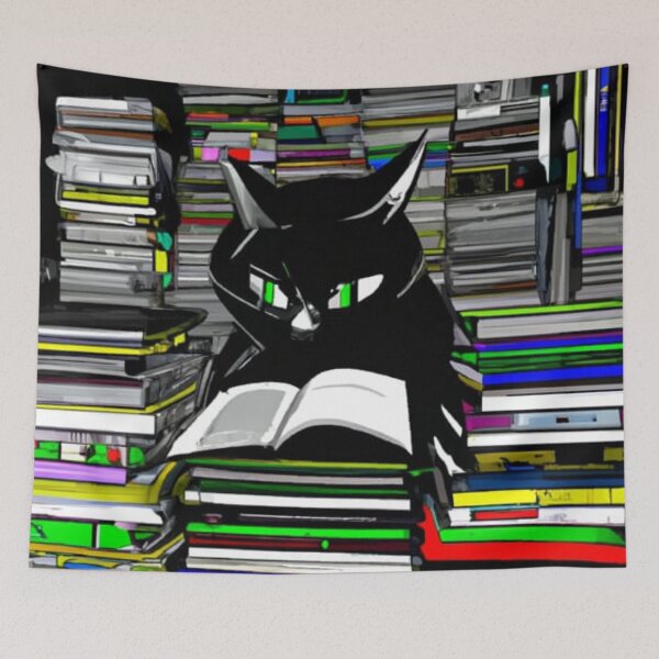 Item preview, The Furry Bookworm: A Cat's Stacked Reading Habits designed and sold by akanahdyer.