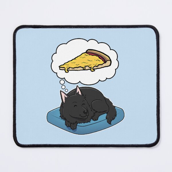 Item preview, Belgian Sheepdog dreaming about Cheese Pizza designed and sold by DoggieDelights.