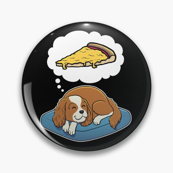 Artikelvorschau, Cavalier King Charles Spaniel dreaming about Cheese Pizza entworfen und verkauft von DoggieDelights.