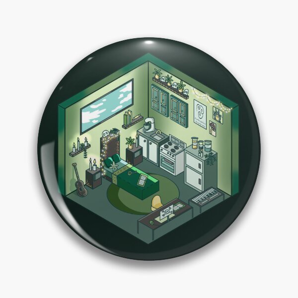 Item preview, Isometric room- Green dark academia designed and sold by ReinaMer.