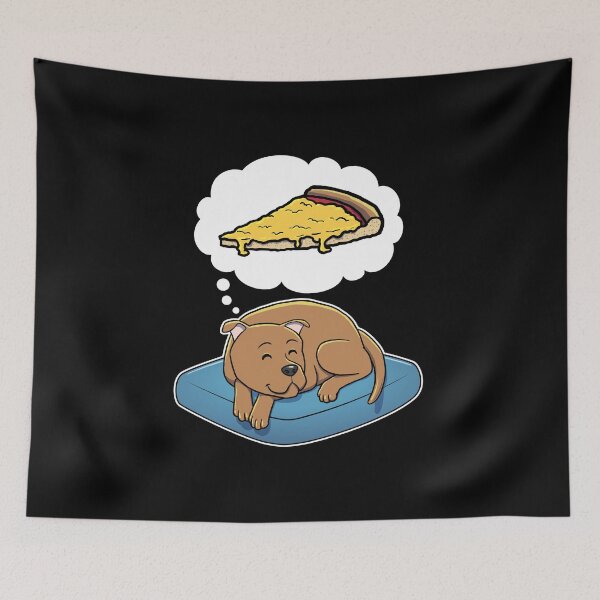 Artikelvorschau, Staffordshire Bull Terrier dreaming about Cheese Pizza entworfen und verkauft von DoggieDelights.