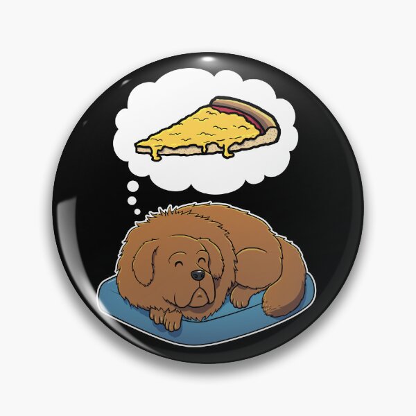 Item preview, Tibetan Mastiff dreaming about Cheese Pizza designed and sold by DoggieDelights.