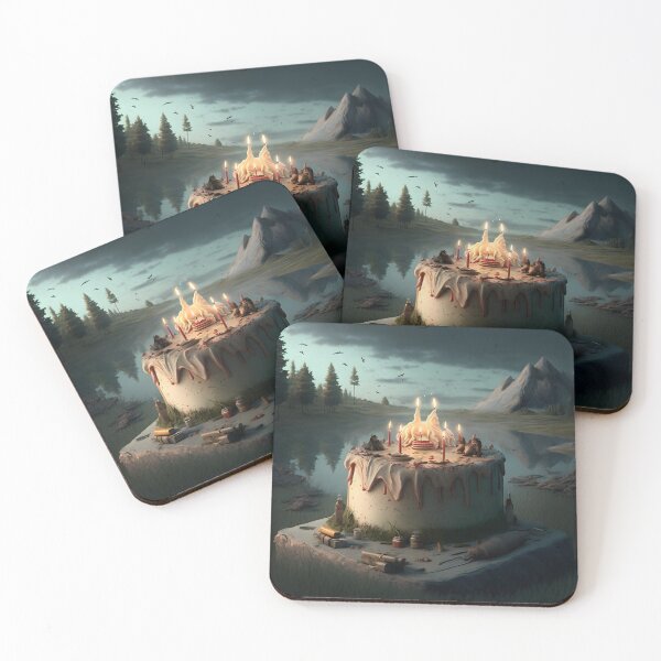 Item preview, Birthday cake insane outdoor scene designed and sold by ArtShanth.