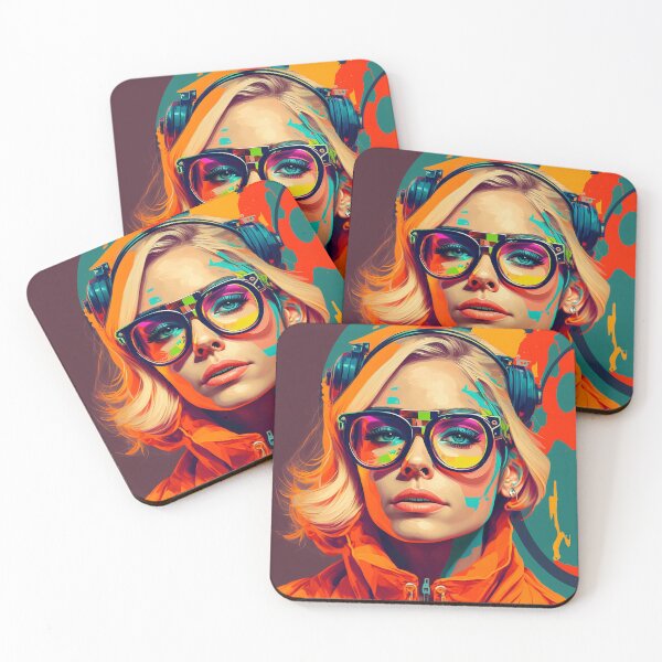 Artikelvorschau, Frau mit Brille, Pop-Art, Wandkunst entworfen und verkauft von BySpinny.