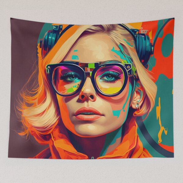 Item preview, Woman Wearing Goggles, Pop Art, Wall Art designed and sold by BySpinny.