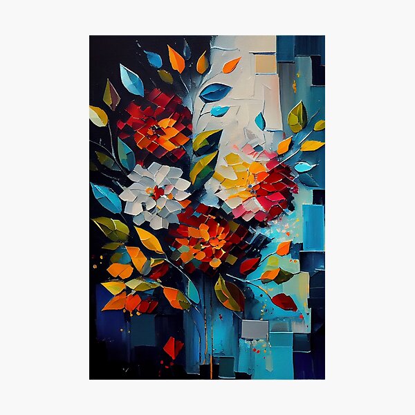 Vista previa del artículo con la obra «Flores abstractas modernas», diseñado y vendido por kamionari.