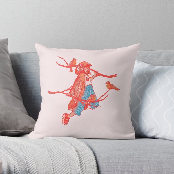 Girl with Rare Throw Pillow