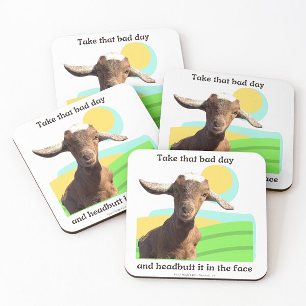 Item preview, Bad Day Headbutts | Cute Goats | Funny Goats | Goat Puns designed and sold by PistolRidgeFarm.