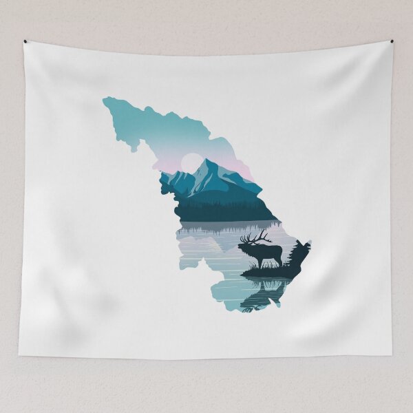 Item preview, Jasper National Park, map, landscape and nature designed and sold by landscapeworlds.