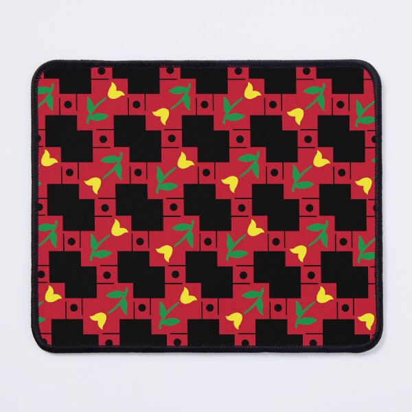 Item preview, 1920s 1930s Art Deco Geometric Yellow Dutch Tulip Flower on Red designed and sold by GypsyGoonDesign.
