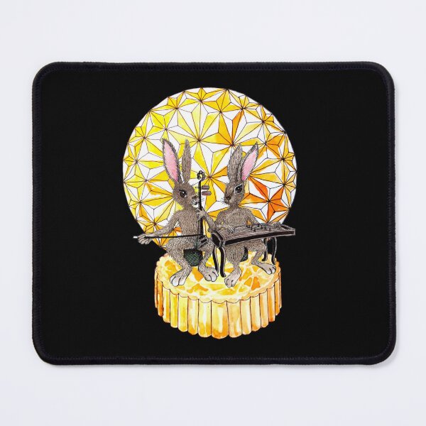 Item preview, "Lunar Duet" Year of the Rabbit Mooncake on Black Background designed and sold by leonardoscompas.