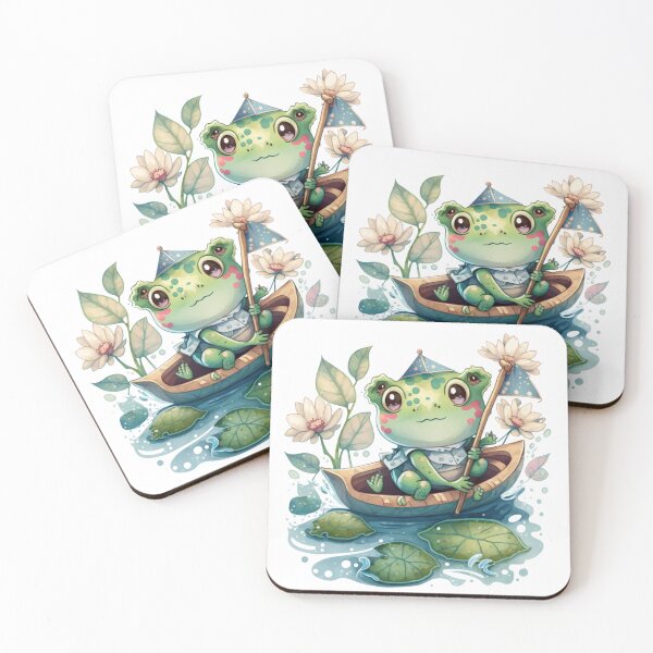 Item preview, Frog Rowing Adventure designed and sold by Cute Critters Stickers.