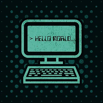 Artwork thumbnail, Hello World | coding | programming by simonlidesign
