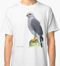Gray Hawk Bird Illustration Classic T-Shirt
