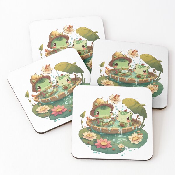 Item preview, Froggy Friends Relaxing on a Boat designed and sold by Cute Critters Stickers.