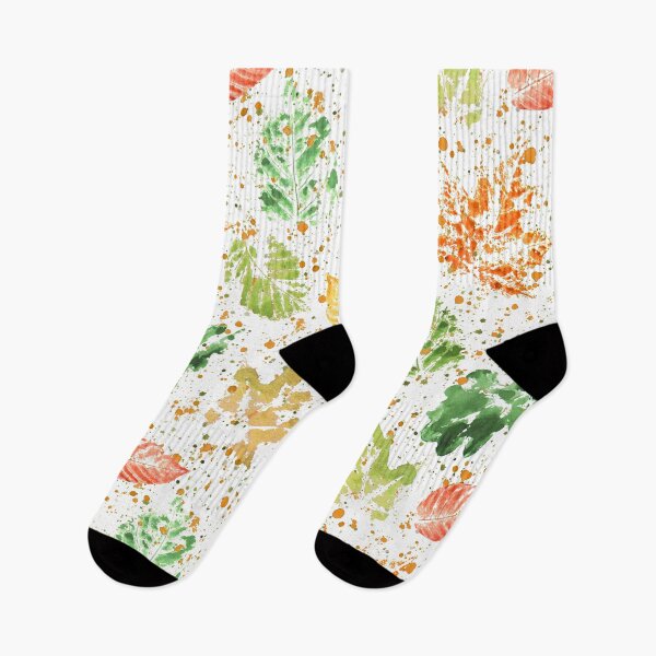Item preview, Abstract autumn thanksgiving leaf watercolor traces seamless pattern designed and sold by olgersart.