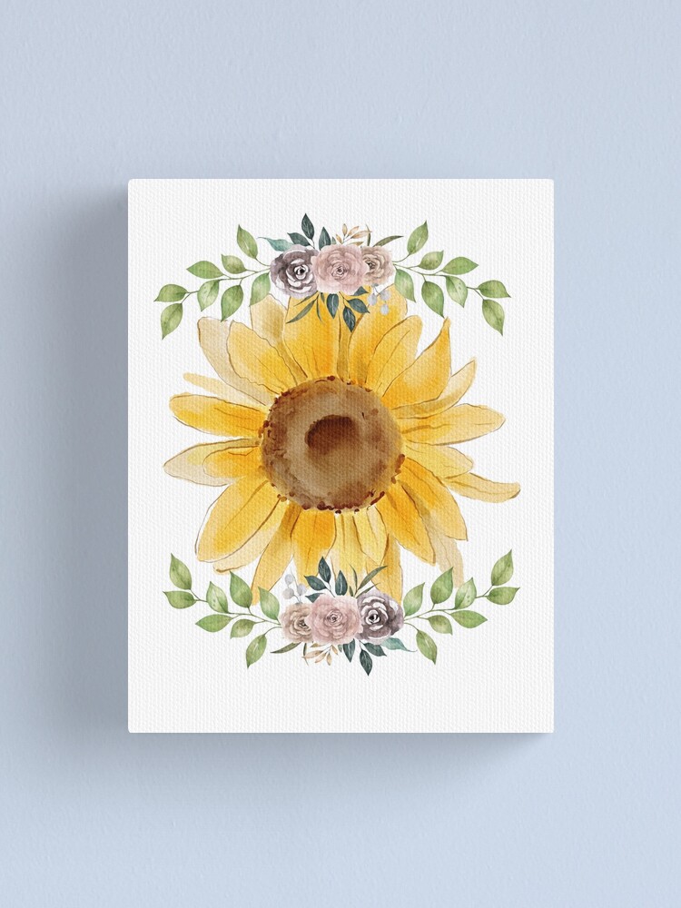 Watercolor Sunflower Canvas Print