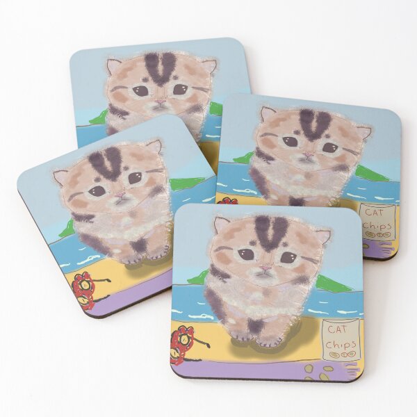 Item preview, Cute kitten at the beach designed and sold by Jacinta hunt.