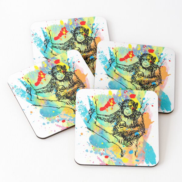 Item preview, Chimpanzee watercolor splash designed and sold by A-J-S-Designs.