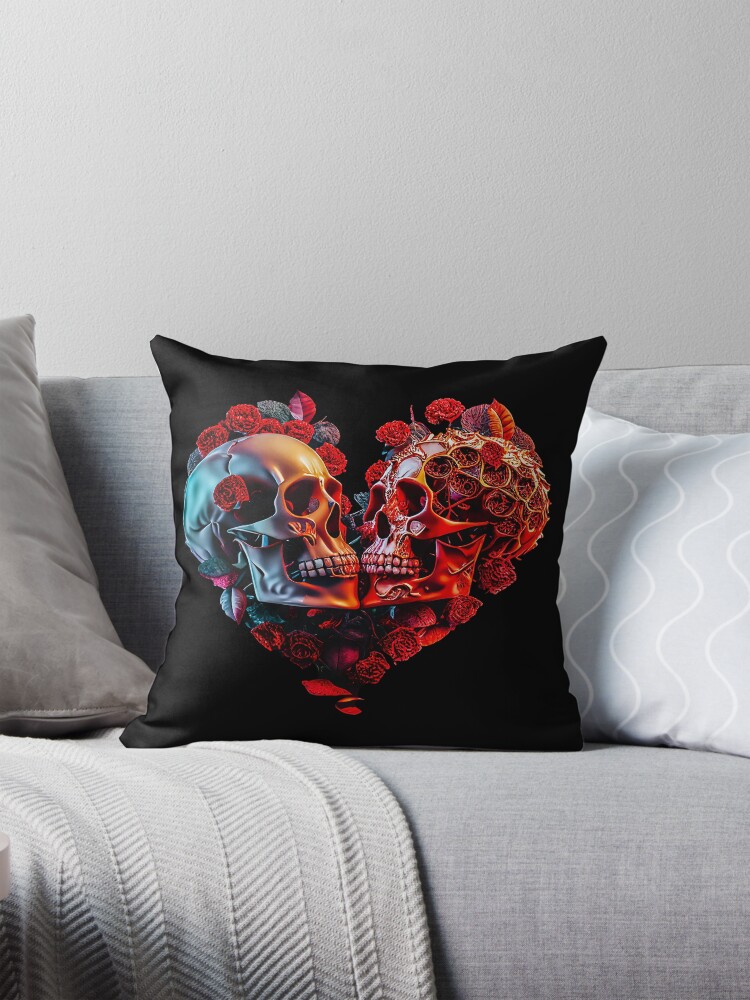 Thumbnail 1 of 4, Pillow, Lovers in the Dark Side designed and sold by POST-VANITAS.