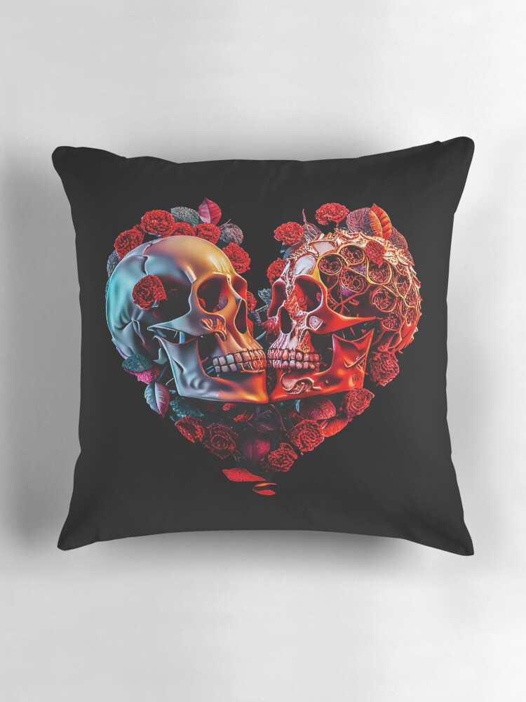 Thumbnail 3 of 4, Pillow, Lovers in the Dark Side designed and sold by POST-VANITAS.