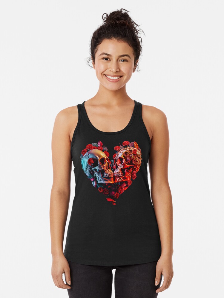 Thumbnail 1 of 3, Racerback Tank Top, Lovers in the Dark Side designed and sold by POST-VANITAS.