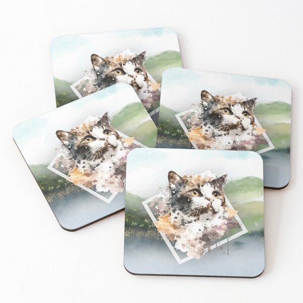 Item preview, Nala the cat WITH BACKGROUND - Watercolor Animal Series designed and sold by Bolg3r.