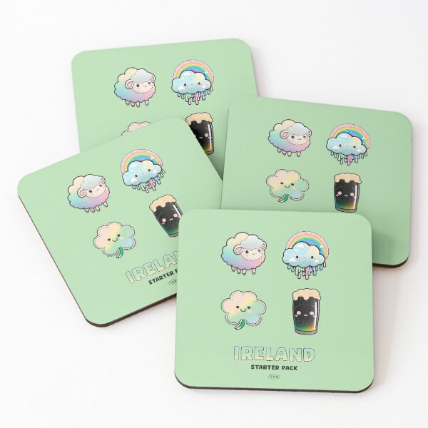 Artikelvorschau, Niedliche Sticker Irland Starter Pack – St. Patrick's Day Regenbogenfarben entworfen und verkauft von thedarkbrook.