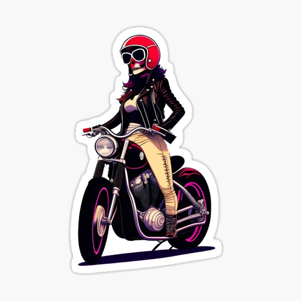 Vintage Biker Zombie Skull Girl - Cool Motorcycle Or Funny Helmet Design -  Gift For Any Motorbike Lover Lover