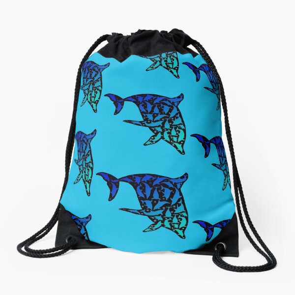 Delfine im Delfin / Dolphins in Dolphin V11 Drawstring Bag