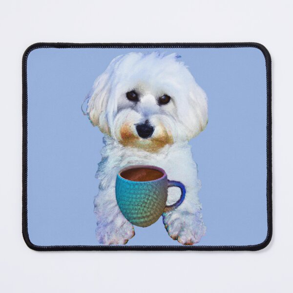 Item preview, Innocent Maltese Holding Mom's Coffee Cup  designed and sold by Hear4theEars.