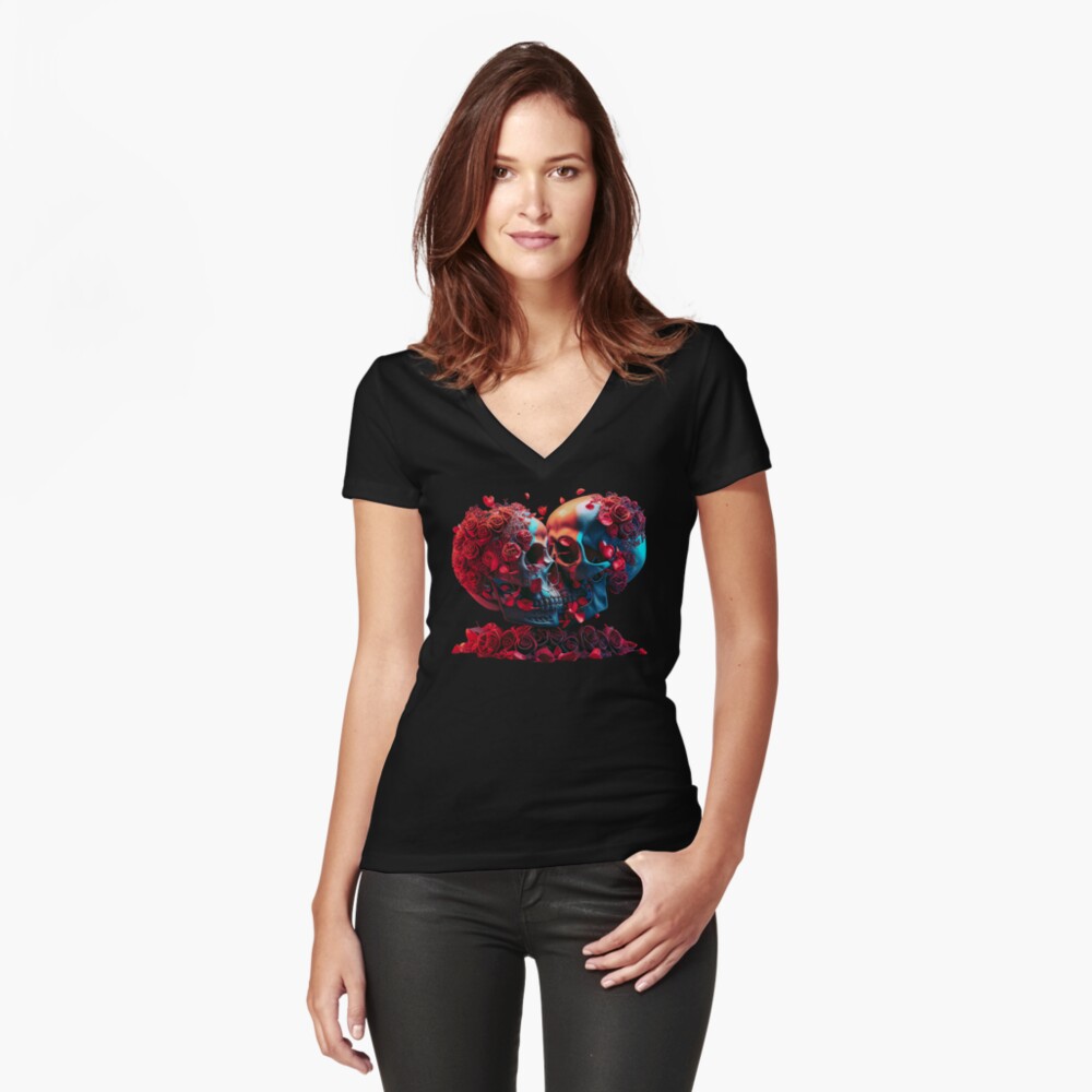 Item preview, Fitted V-Neck T-Shirt designed and sold by POST-VANITAS.