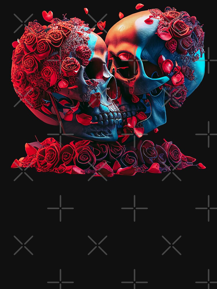 Thumbnail 7 of 7, Essential T-Shirt, Valentine Day Skulls designed and sold by POST-VANITAS.