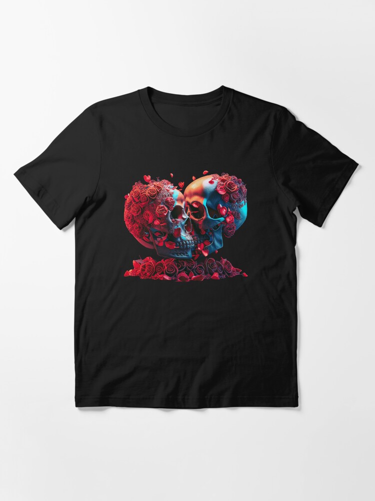 Thumbnail 3 of 7, Essential T-Shirt, Valentine Day Skulls designed and sold by POST-VANITAS.