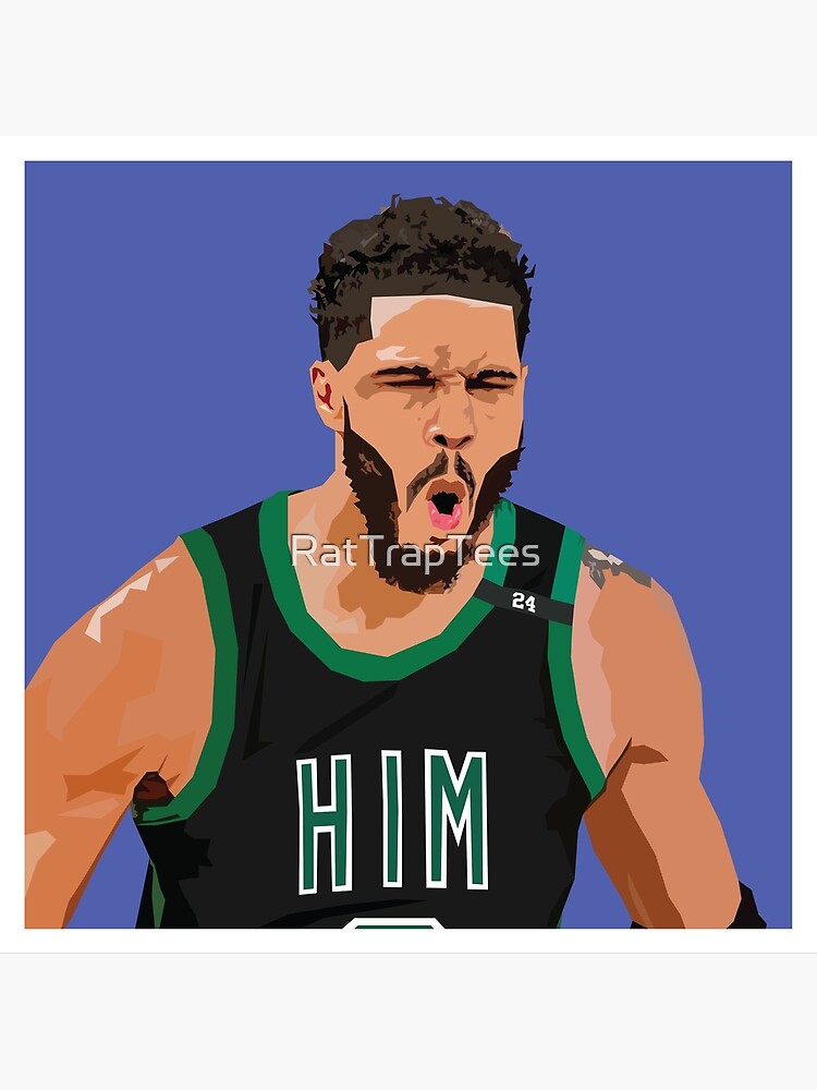 Jayson Tatum Pointing Up (White) Poster for Sale by RatTrapTees