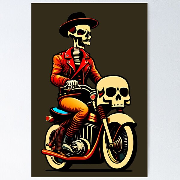 Vintage Badass Biker Skull - Cool Motorcycle Or Funny Helmet