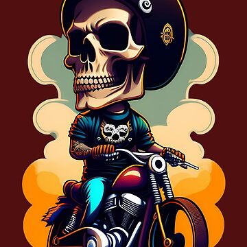 Badass Vintage Biker Skull - Cool Motorcycle Or Funny Helmet Design - Gift  For Any Motorbike Lover Lover | Sticker