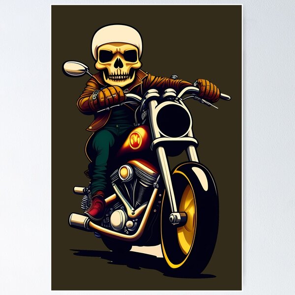 Vintage Badass Biker Skull - Cool Motorcycle Or Funny Helmet