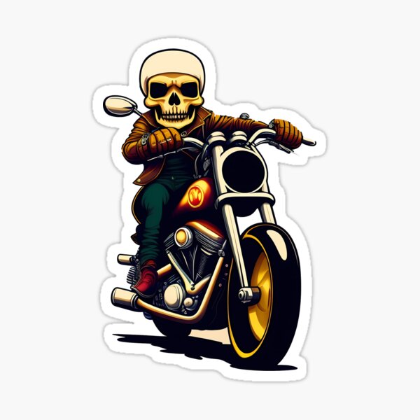 Autocollant Moto Vintage Skull - ZoneStickers