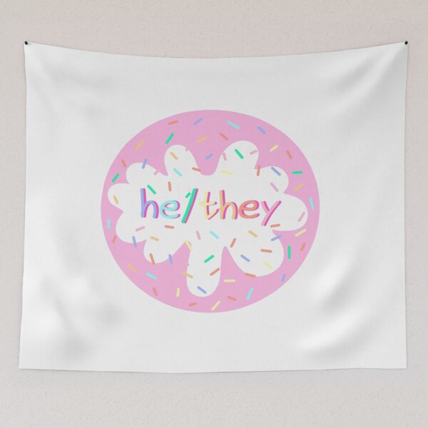 Item preview, Birthday Cake He/They Pronoun Pin designed and sold by casserolestan.