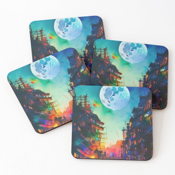 Item preview, Full Moon Descending on a Destroyed City designed and sold by Verdant Rose Studio.