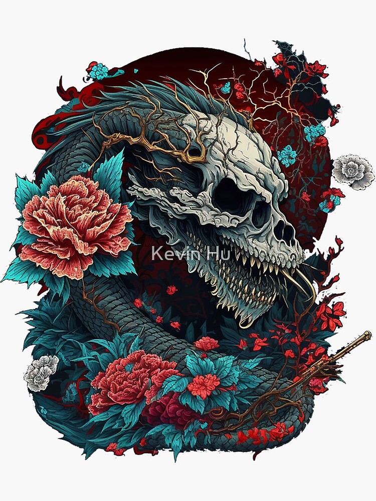 dragon with skulls by Francisco Sanchez: TattooNOW