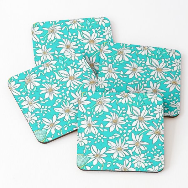 Item preview, TURQUOISE FLOWERS designed and sold by RetroPlaceee.