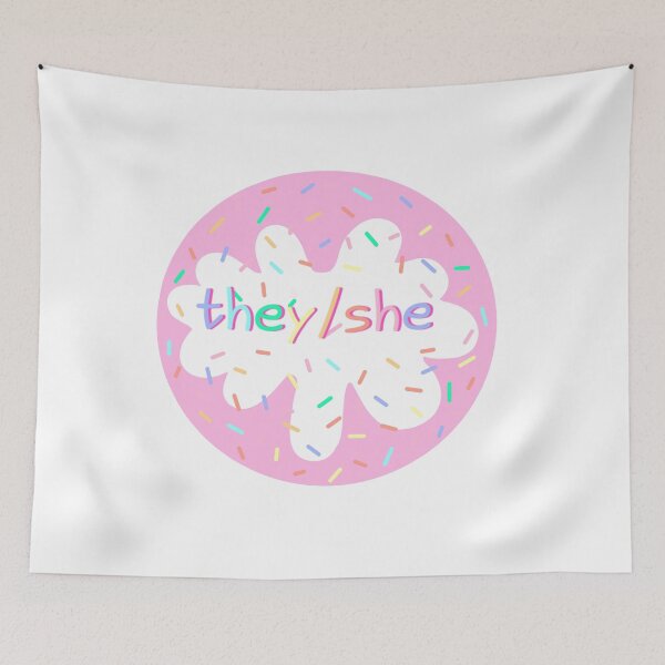 Item preview, Birthday Cake They/She Pronoun Pin designed and sold by casserolestan.