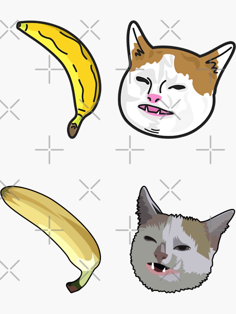 cat-no-banana-meme-sticker-for-sale-by-redakhatib-redbubble