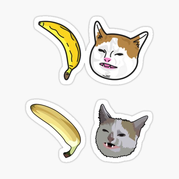 Angry cat no banana meme calico kitty hate yellow fruit - Angry