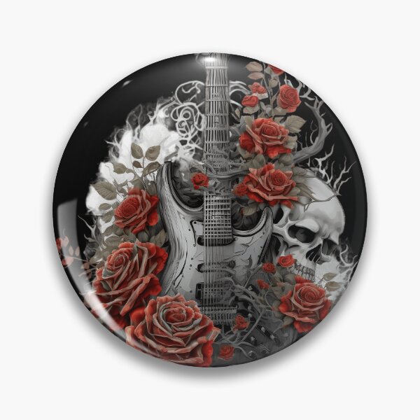 Item preview, Guitarra con Calavera y Rosas designed and sold by RetroManiaCo.