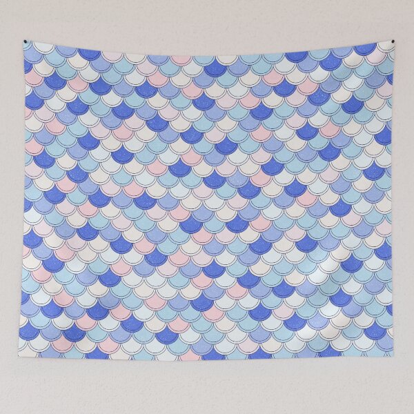 Item preview, Blue Raspberry and Pastels Mermaid Scales Pattern designed and sold by Saanis.
