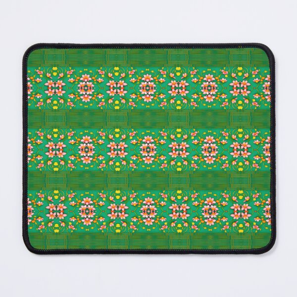 Item preview, Green Stripes White Yellow Flower Pattern. designed and sold by DEKA777.